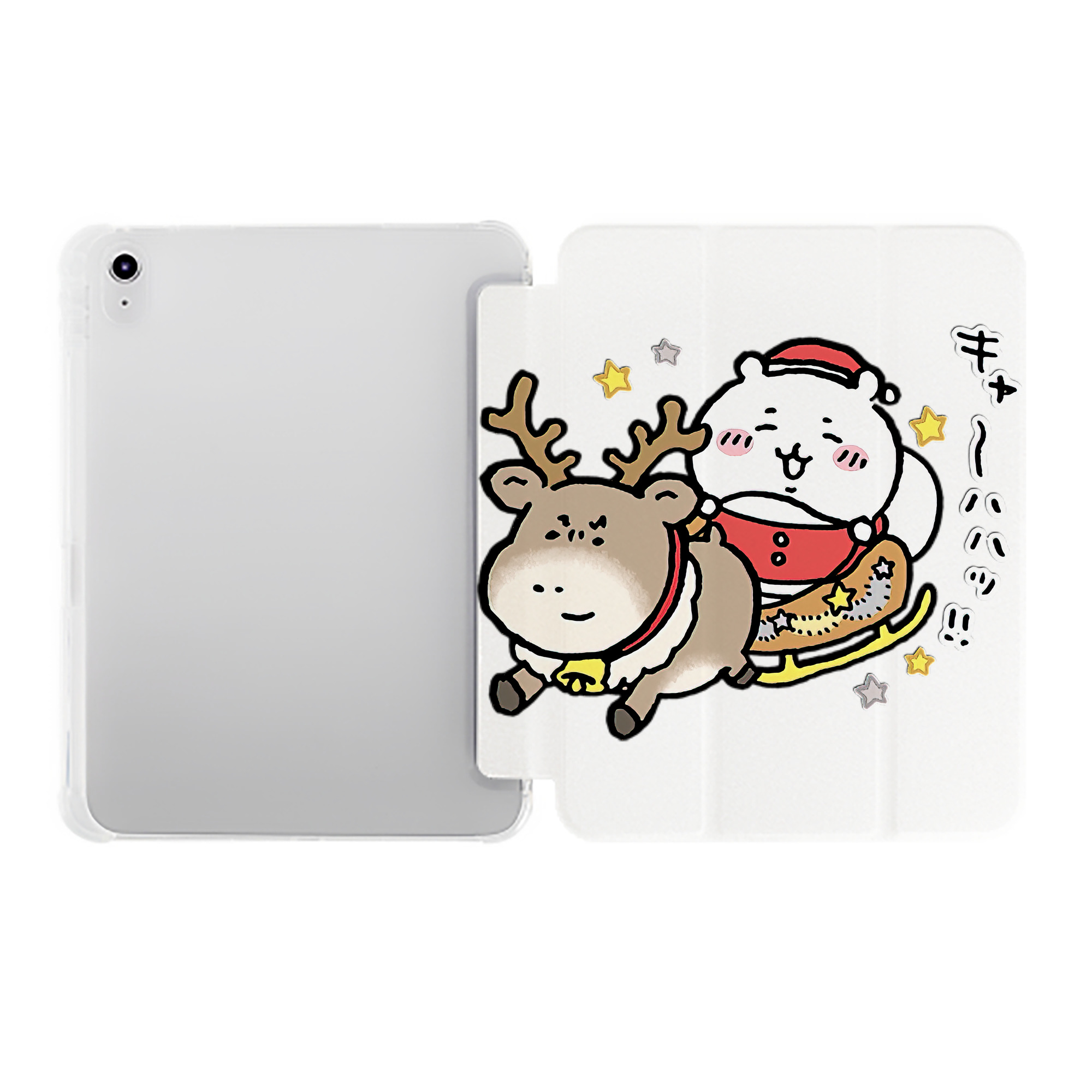 （画像用） ちいかわ ちいかわ Chii-kawa chiikawa IPad ケース ペン収納付き 三つ折りスタンド PUレザー×シリコン 対応機種9.5/10.5/10.9インチ